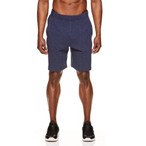 Gaiam Men's French Terry Yoga Shorts - Athletic Gym and Running Sweat Short with Pockets - Synergy Navy Heather, X-Large