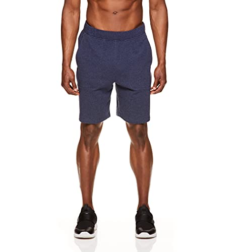 Gaiam Men's French Terry Yoga Shorts - Athletic Gym and Running Sweat Short with Pockets - Synergy Navy Heather, X-Large