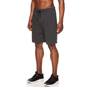 Gaiam Men's French Terry Yoga Shorts - Athletic Gym and Running Sweat Short with Pockets - Savasana Black Heather, X-Large