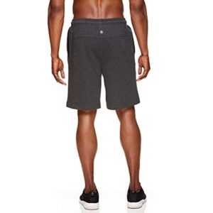 Gaiam Men's French Terry Yoga Shorts - Athletic Gym and Running Sweat Short with Pockets - Savasana Black Heather, X-Large