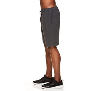 Gaiam Men's French Terry Yoga Shorts - Athletic Gym and Running Sweat Short with Pockets - Savasana Black Heather, X-Large