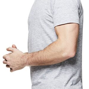 Gaiam Men's Everyday Basic V Neck T Shirt - Short Sleeve Yoga & Workout Top - Sleet Heather Everyday, Large