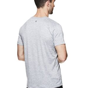 Gaiam Men's Everyday Basic V Neck T Shirt - Short Sleeve Yoga & Workout Top - Sleet Heather Everyday, Large