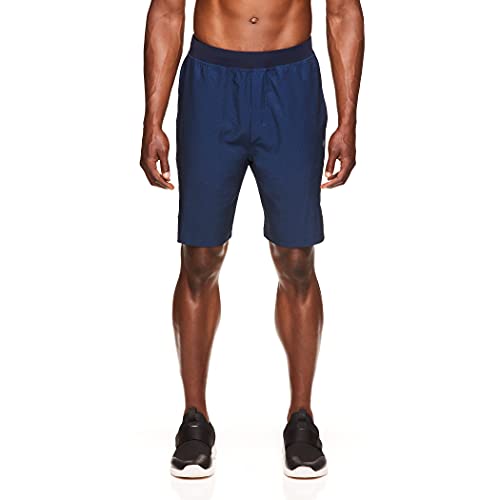 Gaiam Men's Yoga Shorts - Athletic Gym Running and Workout Shorts with Pockets - Root to Rise Navy Heather, X-Large