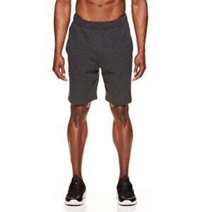 Gaiam Men's French Terry Yoga Shorts - Athletic Gym and Running Sweat Short with Pockets - Synergy Black Heather, X-Large