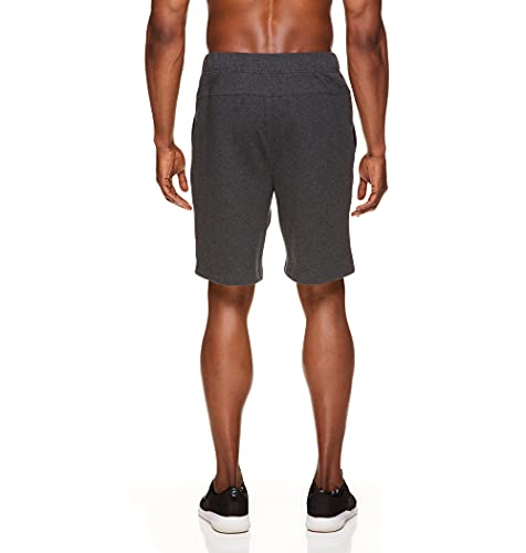 Gaiam Men's French Terry Yoga Shorts - Athletic Gym and Running Sweat Short with Pockets - Synergy Black Heather, X-Large