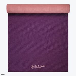 Gaiam Reversible Yoga Mat - Premium 5mm Thick Exercise & Fitness Mat for Yoga, Pilates & Floor Workouts (68" x 23.5" x 5mm)