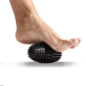 Gaiam Restore Vibrating Foot Roller - Vibration Massage Therapy Ergonomic Textured Massager Ball for Plantar Fasciitis, Myofascial Pain, Arch and Sore Feet (Includes 2 AAA Batteries), Black