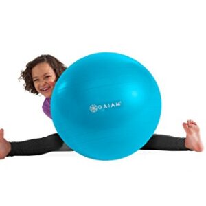 Gaiam Kids Balance Ball - Exercise Stability Yoga Ball, Kids Alternative Flexible Seating for Active Children in Home or Classroom (Satisfaction Guarantee), Blue, 45cm