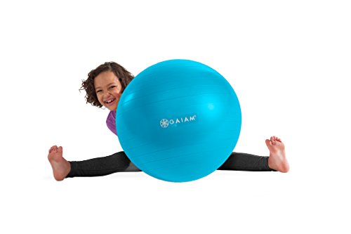 Gaiam Kids Balance Ball - Exercise Stability Yoga Ball, Kids Alternative Flexible Seating for Active Children in Home or Classroom (Satisfaction Guarantee), Blue, 45cm