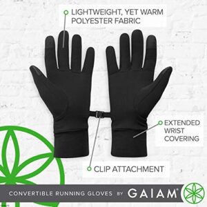 Gaiam Running Gloves Womens Convertible Mittens Touchscreen Compatible - Warm Winter Running Gear for Women - Walking, Running, Hiking, Biking/Cycling, Workout, Exercise/Fitness (L/XL)