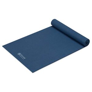 Gaiam Essentials Premium Yoga Mat with Yoga Mat Carrier Sling, Navy, 72"L x 24"W x 1/4 Inch Thick