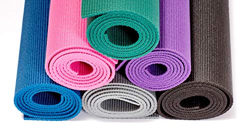 Gaiam Essentials Premium Yoga Mat with Yoga Mat Carrier Sling, Navy, 72"L x 24"W x 1/4 Inch Thick