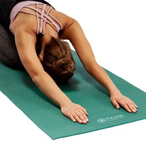 Gaiam Essentials Premium Yoga Mat with Yoga Mat Carrier Sling, Navy, 72"L x 24"W x 1/4 Inch Thick