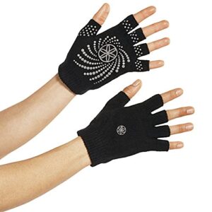 gaiam grippy yoga gloves, black/grey