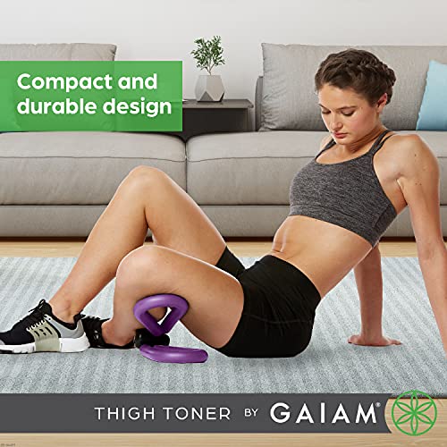 Gaiam Thigh Toner - Versatile Workout Equipment Exerciser for Toning Hips, Thighs, and Glutes - Durable, Lightweight, and Portable with Padded Handles