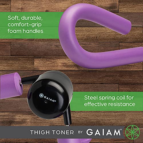 Gaiam Thigh Toner - Versatile Workout Equipment Exerciser for Toning Hips, Thighs, and Glutes - Durable, Lightweight, and Portable with Padded Handles