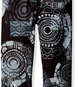 Gaiam Girls' Big Tribal Medallion Yoga Capri Pant, Black, 7/8