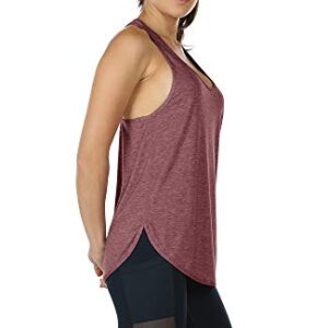 icyzone Workout Tank Tops for Women - Athletic Yoga Tops, Racerback Running Tank Top Loose Fit(Pack of 2) (S, Burgundy/Navy)