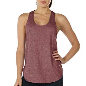 icyzone Workout Tank Tops for Women - Athletic Yoga Tops, Racerback Running Tank Top Loose Fit(Pack of 2) (S, Burgundy/Navy)