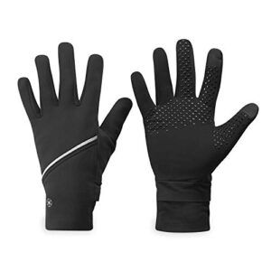 gaiam running gloves womens cold weather touchscreen compatible – warm winter running gear for women – walking, running, hiking, biking/cycling, workout, exercise/fitness (s/m)