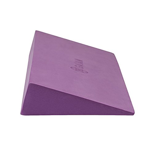 Gaiam Yoga Block Wedge - Lightweight EVA Foam - Yoga Wedge for Wrist and Lower Back Support - Slant Board for Comfortable Yoga Poses and Angles, (20" L x 6" W x 2" H), Deep Purple