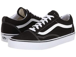 vans men’s old skool sneaker, canvas – black/true white, size 10