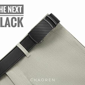 CHAOREN Ratchet Belt for Men - Mens Belt Leather 1 3/8" for Casual Jeans - Micro Adjustable Belt Fit Everywhere