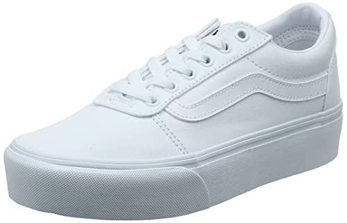 Vans Women's Ward Platform Sneaker, White Canvas White 0rg, 7.5