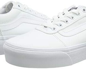 Vans Women's Ward Platform Sneaker, White Canvas White 0rg, 7.5