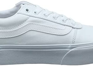 Vans Women's Ward Platform Sneaker, White Canvas White 0rg, 7.5