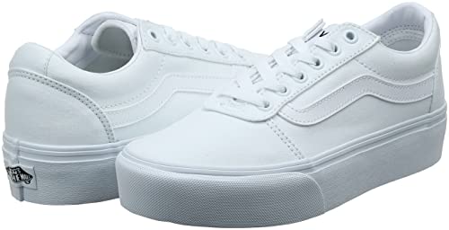 Vans Women's Ward Platform Sneaker, White Canvas White 0rg, 7.5