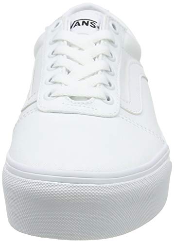 Vans Women's Ward Platform Sneaker, White Canvas White 0rg, 7.5