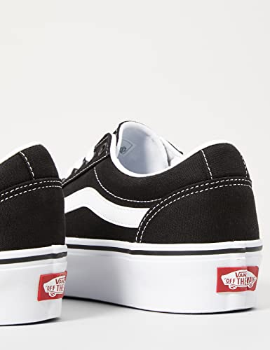 Vans Women's Ward Platform Low-Top Sneakers, Black ((Canvas) Black/White 187), 7.5