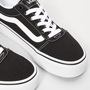 Vans Women's Ward Platform Low-Top Sneakers, Black ((Canvas) Black/White 187), 7.5