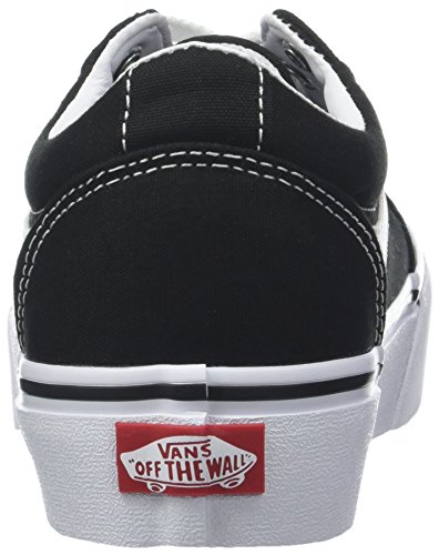 Vans Women's Ward Platform Low-Top Sneakers, Black ((Canvas) Black/White 187), 7.5