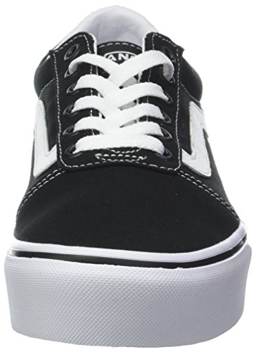 Vans Women's Ward Platform Low-Top Sneakers, Black ((Canvas) Black/White 187), 7.5