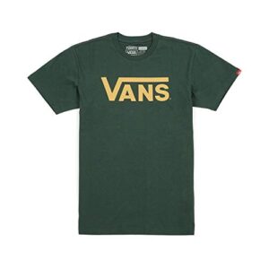 vans mens classic drop v t-shirt forest/mustard vn000vfjy1n (large)