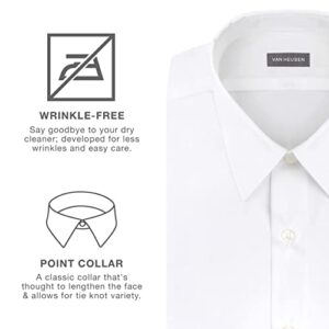 Van Heusen mens Big Fit Poplin Solid (Big and Tall) Dress Shirt, White, 18.5 Neck 34 -35 Sleeve XX-Large US