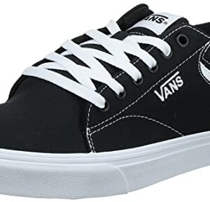 Vans Men's Seldan Sneaker, Black Canvas Black White 187, 12