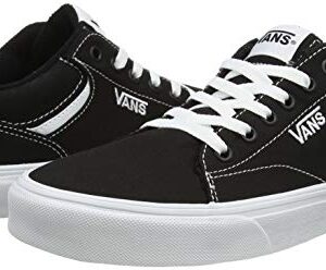 Vans Men's Seldan Sneaker, Black Canvas Black White 187, 12