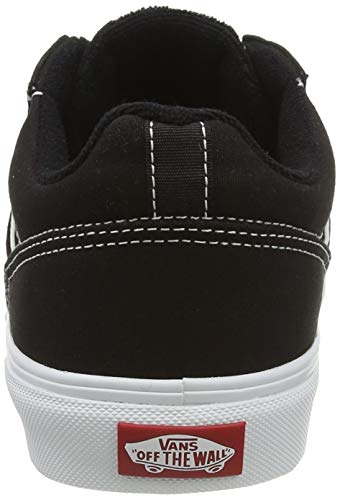 Vans Men's Seldan Sneaker, Black Canvas Black White 187, 12