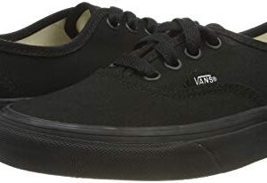 Vans Mens Authentic Canvas Sneakers Lace Up Casual Plimsolls Unisex Shoe - Black/Black - 12