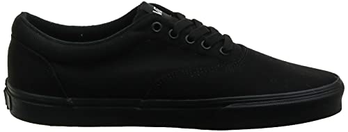 Vans Mens Authentic Canvas Sneakers Lace Up Casual Plimsolls Unisex Shoe - Black/Black - 12