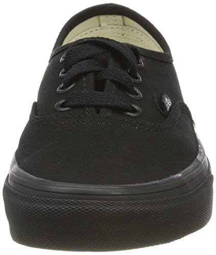 Vans Mens Authentic Canvas Sneakers Lace Up Casual Plimsolls Unisex Shoe - Black/Black - 12