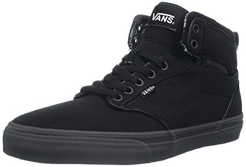 Vans Atwood Hi Youth Rock Textile Black Red Skateboarding High Top Shoes (11.5 M US Women / 10 M US Men)