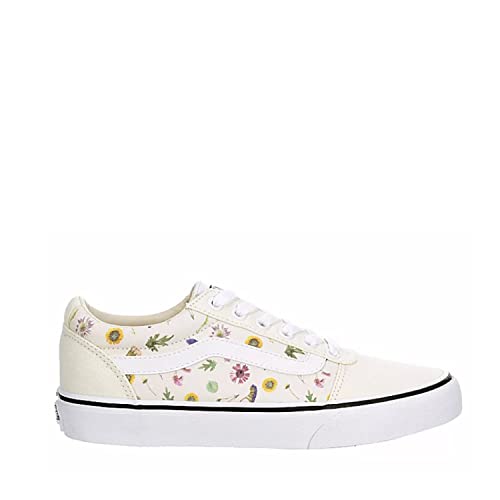 Vans Unisex Ward Lace up Closure Style Pressed Floral White Classic 8.5