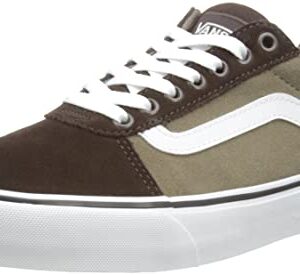 Vans Unisex Ward Deluxe Retro Suede - Low Platform Lace-up Sneaker - Brown/White Women 11 Men 9.5, 11 Women/9.5 Men