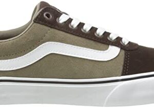 Vans Unisex Ward Deluxe Retro Suede - Low Platform Lace-up Sneaker - Brown/White Women 11 Men 9.5, 11 Women/9.5 Men