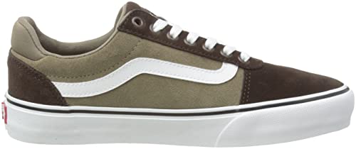 Vans Unisex Ward Deluxe Retro Suede - Low Platform Lace-up Sneaker - Brown/White Women 11 Men 9.5, 11 Women/9.5 Men